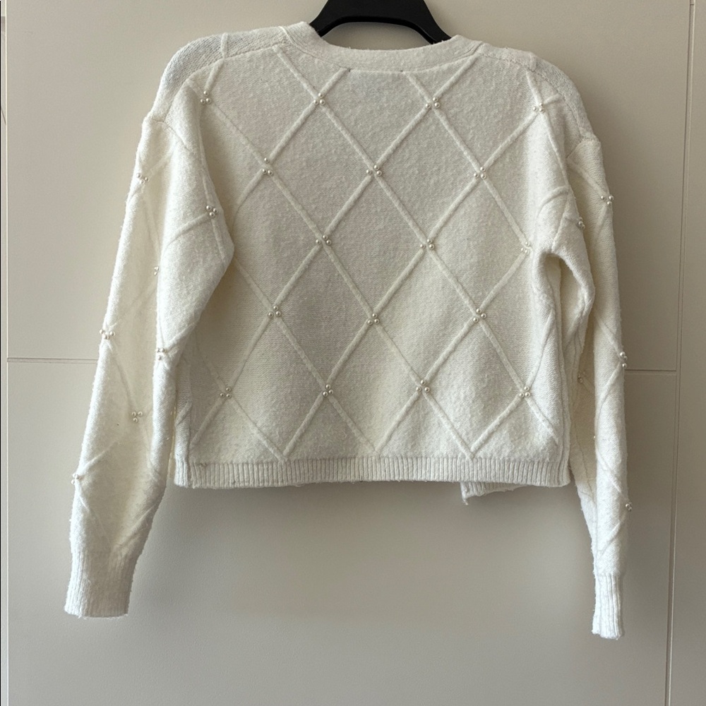 Pearl Embroidered Ivory Sweater Set - Picture 2 of 5